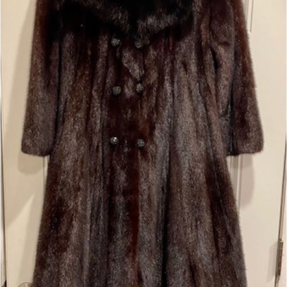 Vintage Fur (real) Dark Brown Long Coat - Picture 9 of 10